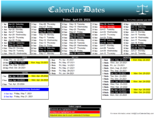 Court Calendar Dates